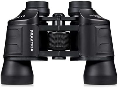 Praktica Falcon 8x40mm Porro Prism Field Black Binoculars - Fully Coated Lenses, Sturdy Construction, Aluminium Chassis, Sharp Clear Image, Bird Watching, Sailing, Hiking, Sightseeing, Astronomy