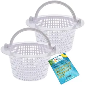 U.S. Pool Supply Above Ground Pool Thru-Wall Skimmer Baskets with Handles, 2 Pack - Swimming Pool Replacement Baskets - Standard Small Thru-Wall Size - Skim Remove Debris, Cleanout Leaves, Clean Pool