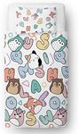 Squishmallows Official Single Kids Duvet Cover Set | Chill Design Reversible 2 Sided Bedding Including Matching Pillow Case | Character World Brands Childs Single Bed Set