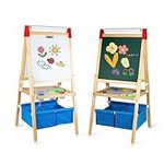 WOODENFUN Easel for Kids with Drawi