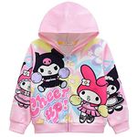 DYWPYCLQ Kids Girls' Hoodie Fashion Sweater Sweatshirt Cartoon Zip Jacket Spring and Autumn Funny Clothes 4-10Years (CA/US, Age, 11 Years, 12 Years, Style 1)