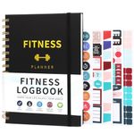 Thboxes Gym Log Book, A5 Hardcover 100 Sheets Workout Log Book Fitness Planner to Track Weight Loss & Fitness Progress & Set Goals, 100gsm Thick Paper, Including 5 Sheets of Stickers