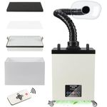 NLVYPRO MN02 200W Fume Extractor for Laser Engraver Welding, 300m³/H Air Purifier with 4-Layer Filter, LED Display, Remote Control, Includes 2.5" Hose, Wheels 5 Extra Filters