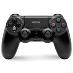 NiTHO PADMATE Wireless Gamepad Controller for PS4, PC, PS3, Steam Deck, PS5 (only play with PS4 games) | Gaming Joystick with Touchpad, 6-Axis Motion Sensor, Dual Vibration, Analog Triggers & Sticks - Black