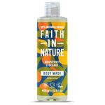 Faith In Nature Natural Grapefruit and Orange Body Wash, Energising Shower Gel, Vegan and Cruelty Free, No SLS or Parabens, 400 ml