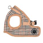 Puppia Lucas Dog Vest Harness B (Step-in) Fashionable Checkered Pattern Spring Summer Harness for Small and Medium Dogs, Beige, Small