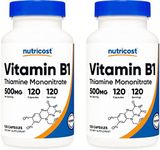 Nutricost Vitamin B1 (Thiamine) 500mg, 120 Capsules