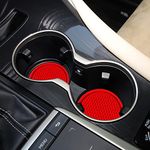 Allure Auto® (Red) Car Cup Holder Coaster, 2 Peice Universal Auto Anti Slip Cup Holder Insert Coaster, Car Interior Accessories Compatible with Audi Q3