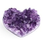 GUJOXILA Amethyst Crystal Heart Healing Crystals 1.6"-2" Cluster Geodes Raw Rock Stones Nature Quartz Meditation Divination Reiki Positive Protection Spiritual Gifts Ornament 50-70g