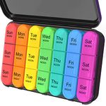 Daviky Pill Organizer 3 Times a Day, Weekly Pill Organizer 3 Times a Day, Pill Box 7 Day, Pill Cases Organizers 7 Day, Daily Pill Box Organizer, Medicine Organizer to Hold Vitamins and Medication