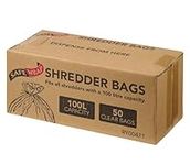 Safe Wrap Shredder Bags, 100L Capacity | Pack of 50 | Durable, High-Density Polythene | Handy Dispenser Box, 100L