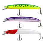 3 Pieces Fishing Lures Jerkbaits, Long Casting Topwater Suspending Jerkbaits with Hooks, Hard Plastic Floating Small Minnow Lures, Realistic,Lifelike, for Freshwater Saltwater, Bass, Pike, Trout