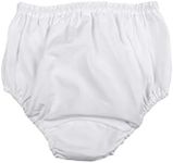 Baby Girls White Elastic Bloomer Diaper Covers - Classic/Simple - SM