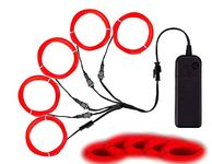 MaxLax Red EL Wire, Portable Neon Lights EL Wire 5 in 1 Meter, Electroluminescent Wire for Halloween Decoration, Christmas Party, Blacklight Run,DIY Decoration