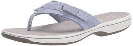 Clarks Women's Breeze SEA Flip-Flop, Blue Gray, 6.5 UK