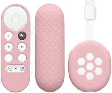 kwmobile Remote Cover Set Compatible with Google Chromecast 2020 4K (not for New-Generation) - Remote and Device Case 2 Piece Set - Dusty Pink