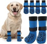 PICK FOR LIFE Non Slip Dog Socks with Grippers Prevent from Licking Paws,Anti-Slip Dogs Grip Socks for Senior Dogs on Hardwood Floor(Blue,2Pairs,XL)