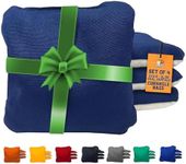 Cornhole365 Stick & Slide Cornhole Bags - 6"x6" Premium Plastic Resin Filled, Dual-Sided Canvas & Suede Cornhole Bean Bags for Sports Competition - Professional Cornhole Bags Set of 4 (Navy Blue)