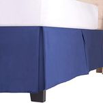 Luxury Bed Skirt with 15 Inch Drop - Adjustable Pleated Microfiber Bed skirts with Dust Ruffle Wrap -Twin - Navy