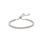 ANAYRA 925 Sterling Silver Adjustable Zircon Bracelet for Women - Minimalist Jewellery Aesthetic Sterling Silver Bracelet for Women | Hallmark Certified