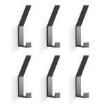 KYOEON Coat Rack Hooks Wall Mounted, Black 6Packs, Bath Towel Rope Hooks for Kitchen, Door, Cabinet, Bathroom, Foyers, Hallways, and Bedrooms