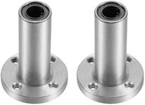 uxcell LM8UU Extra Long Round Flange Linear Ball Bearings, 8mm Bore Dia, 15mm OD, 45mm Length(Pack of 2)