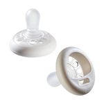 Tommee Tippee Breast-Like Dummies, 0-6 month pack of 2 Dummiess with breast-like baglet, symmetrical design and BPA free