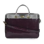 Modern Myth Rich Purple Crocodile Finish & Metallic Silver Laptop Sleeve Bag For Up To 15" Laptop/Macbook