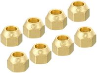 PATIKIL 1/2 SAE Thread Brass Flare Nut, 8 Pack 45 Degree Flared Tube Fitting Nut Hydraulic Pipe Fitting for Air Conditioner Water Gas Line, Matte Surface