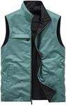 Men's Lightweight Softshell Vest Outerwear Zip Up Windproof Sleeveless Jacket for Golf Running Hiking Cycling Golf Green XXL
