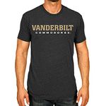 Campus Colors Adult Short Sleeve Charcoal T Shirt Officially Licensed University & College Apparel, Team Gear for Men & Women (Vanderbilt Commodores - Black, Adult Small)