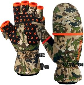 BASSDASH WinteFlex Insulated Ice Fishing Convertible Mittens