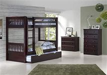 BL WOOD Sheesham Double Bunk Bed With Storage -(Glossy Finish_Dark Walnut )