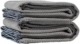 Chemical Guys MIC_781_02 Gray Matter Waffle Weave Towels 70/30 Blend Microfiber Drying Towel with Silk Edging, 25" x 36" (2 Pack) for Cars, Trucks, SUVs, RVs, Jeeps, Boats, Home, Pets and Hair