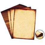 48 Pack Antique Parchment Stationary Paper 8.5"x 11" Vintage Paper for Writing and Printing, Double Sided Old Fashion Aged Scrapbook for Journal, Calligraphy, Invitations and Certifications