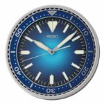 Seiko Elegant Plastic Round Silver Color Case Blue Dial Analog LumiBrite Wall Clock with Sweep Movement (Size: 30 x 4.5 x 30 CM | Weight: 780 grm | Color: Silver)