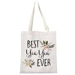 Yiayia Gift Best Yiayia Ever Gift Grandma Toiletry Cosmetic Bag Gift for Grandma (Yiayia Ever Tote CA)