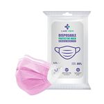 Careview N95 3 Ply Disposable Face Mask Pouch with SOFT FABRIC Earloop, Certified by BFE>99% and PFE > 95%, SITRA, DRDO, ISO and CE (Pack of 50, Pink) (CV2920-SF-Pouch)