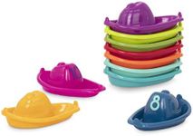 Battat – 10 Bath Boats – Numbered & Stackable Bathtime Toys – Floating Toy Boats For The Bath, Pool, Beach – Educational Toys – 6 Months + – Stackin’ Boats