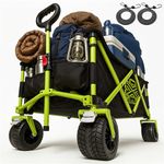 Maximuv 233L Capacity Festival Trolley Cart | Foldable Camping & Beach Trolley on Wheels | Heavy-Duty Folding Wagon with Cool Box & Adjustable Handle | All-Terrain Wide Wheels | Outdoor Garden | 120kg