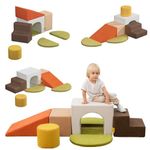 BanaSuper Kids Foam Climbing Blocks, Baby Soft Climber Play Set, Climb & Crawl Foam Blocks, Toddler Indoor Foam Playground Obstacle Course, Children Montessori Toy Gross Motor Development Toy Colorful