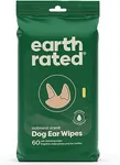 Earth Rated Pet Ear Wipes, Hypoallergenic Ear Wipes for Dogs & Cats to Remove Dirt and Wax Build up, Oatmeal Scent, 60 Count