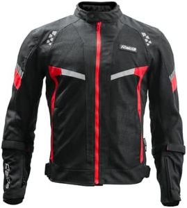Raida BOLT Motorcycle Jacket | CE Level 2 Armors | Abrasion Resistance Fabric | Lightweight (XL, Red)