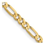 14k Yellow Gold Lobster Claw Closure 2.75mm Flat Figaro Anklet Jewelry for Women - Length Options: 10 9, 10 inches, Yellow Gold, no gemstone