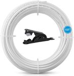 100FT 1/4 Inch O.D.RO Water Tubing,NSF Certified Pipe for RO(Reverse Osmosis) Water Purifier Filter System,BPA free Flexible Plastic Hose(white)+Tube Cutter