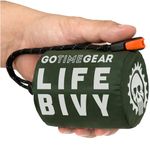 Go Time Gear Life Bivy Emergency Sleeping Bag Thermal Bivy - Use as Emergency Bivy Sack, Survival Sleeping Bag, Mylar Emergency Blanket