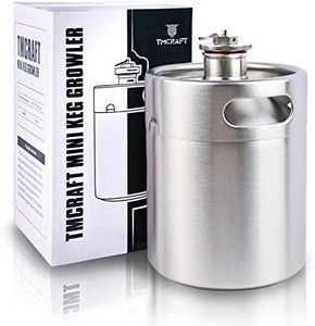 TMCRAFT 64OZ Stainless Steel Mini Keg, Portable beer growler with Exhaust Valve Designed Cap to Keep Beverage Fresh.