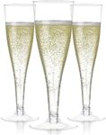 24 Plastic Champagne Flutes Disposable | Clear Plastic Champagne Glasses for Parties | Clear Plastic Cups | Plastic Toasting Glasses | Mimosa Glasses | New Years Eve Party Supplies 2023
