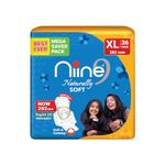 NIINE Naturally Soft Ultra Thin XL Sanitary Pads for Women | 36 Pads, Pack of 1 | 282mm | Cottony Soft Top Cover | Free Biodegradable Disposable Bags