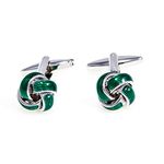 MRCUFF Green Knot Pair Cufflinks in a Presentation Gift Box & Polishing Cloth, Metal